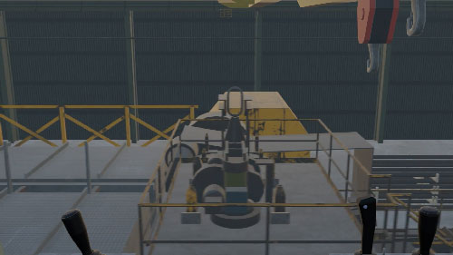 Virtual reality cab-operated crane training
